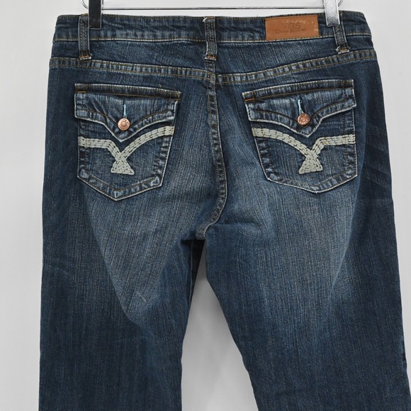 Vtg Y2k VGS Womens Jeans Size 8 Dark Wash Mid‎ Rise Slim Straight Leg Stretch - Picture 12 of 13